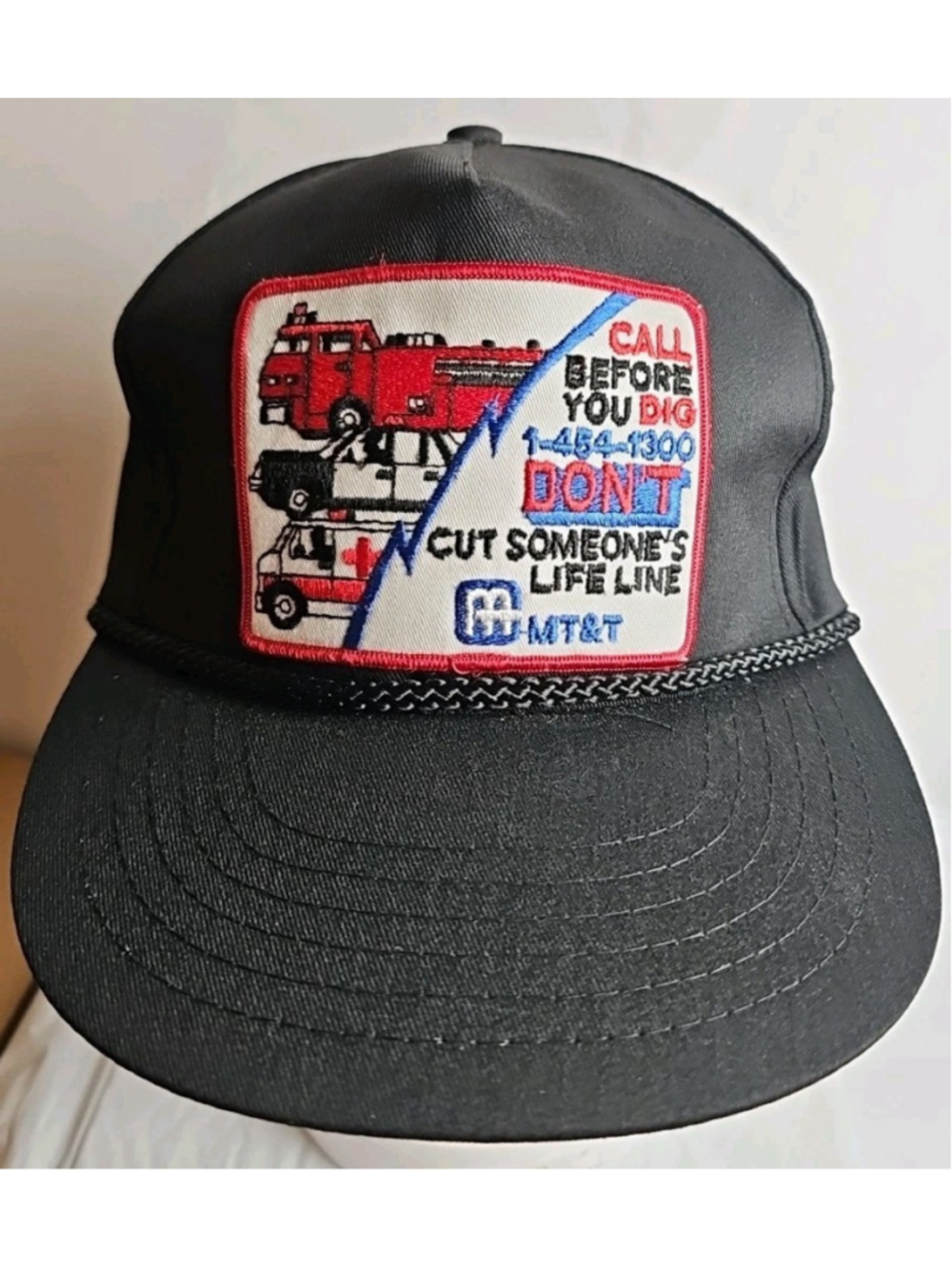 Vintage MT&T Hat Adjustable Strap Call Before You Dig Dont Cut Someones LifeLine